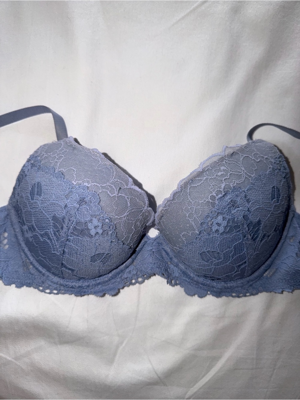 H&M Lace Push-Up Bra in Dusty Blue